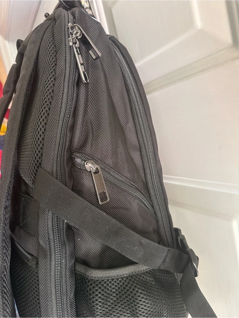 Black Travel lunch bag Backpack with White Trim